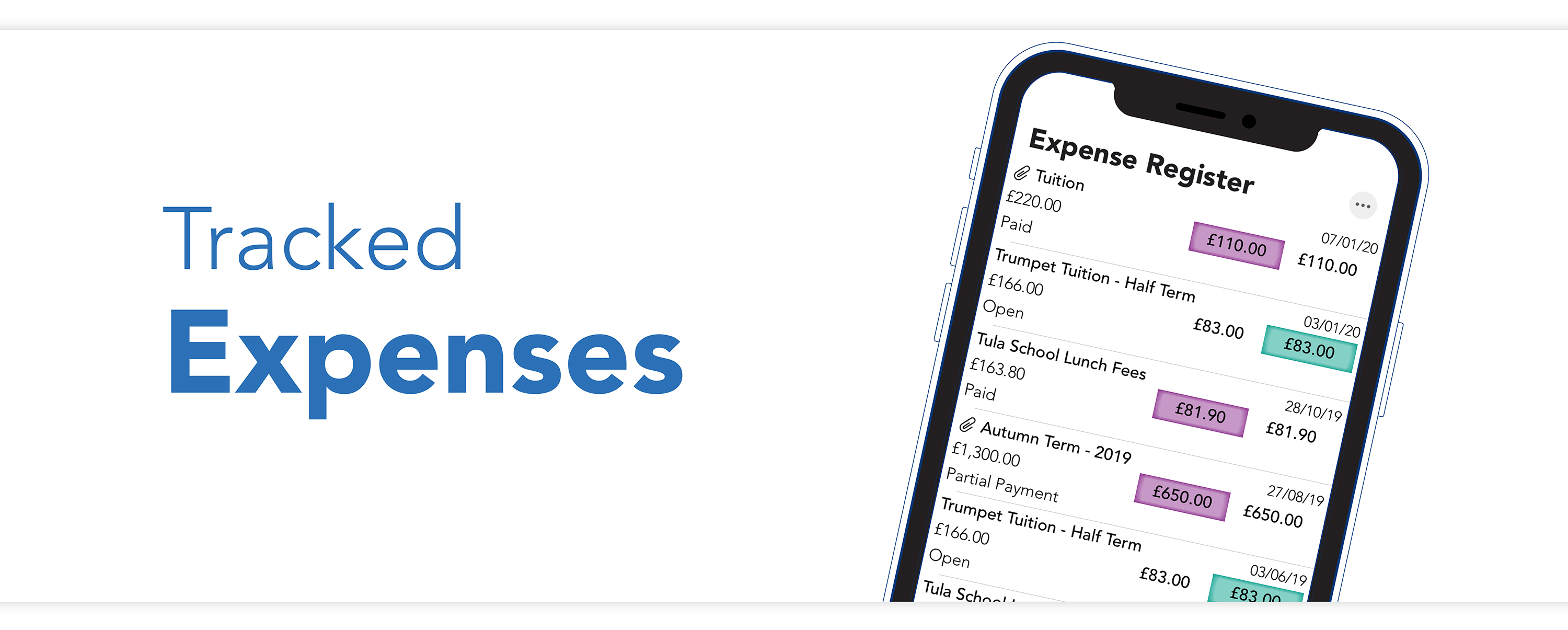 Track expenses, document payments, upload receipts in the expense register on the OFW co-parenting app.