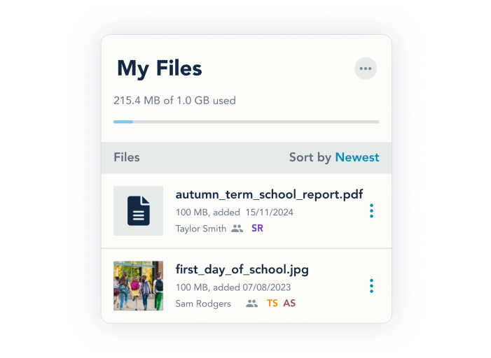 My Files entries in the OurFamilyWizard Info Bank