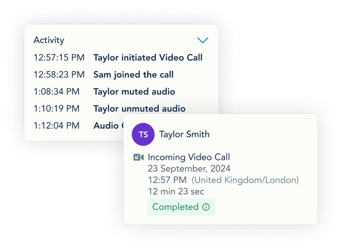 Documentation of call activity from the OurFamilyWizard app