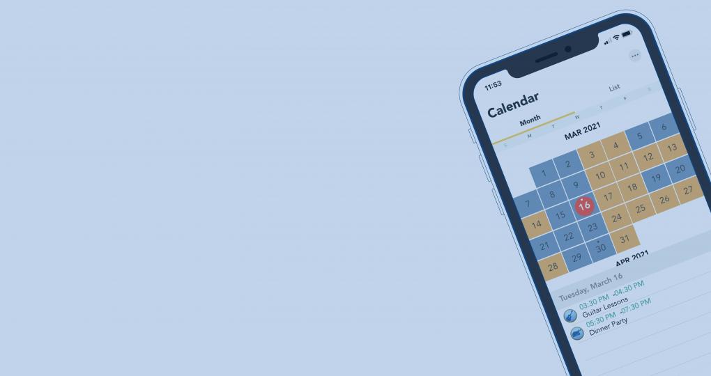 Viewing parenting schedule on the OurFamilyWizard iOS app