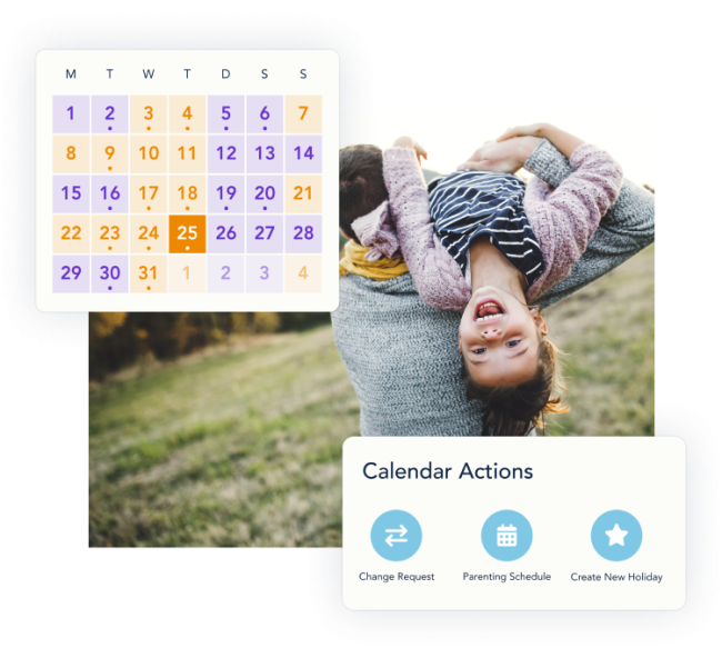 Example of a parenting schedule and features available in the OurFamilyWizard Calendar