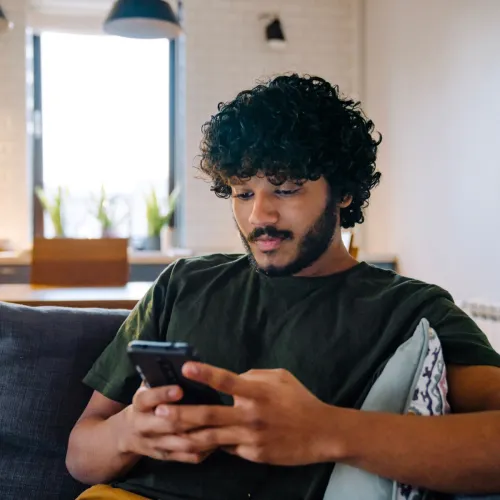 Man using his phone.