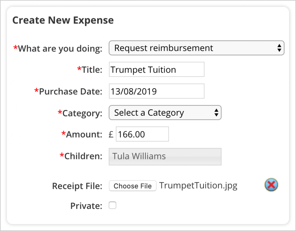 Create a New Expense