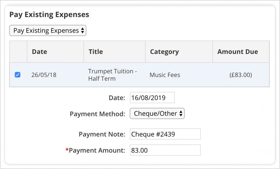 Pay Existing Expenses